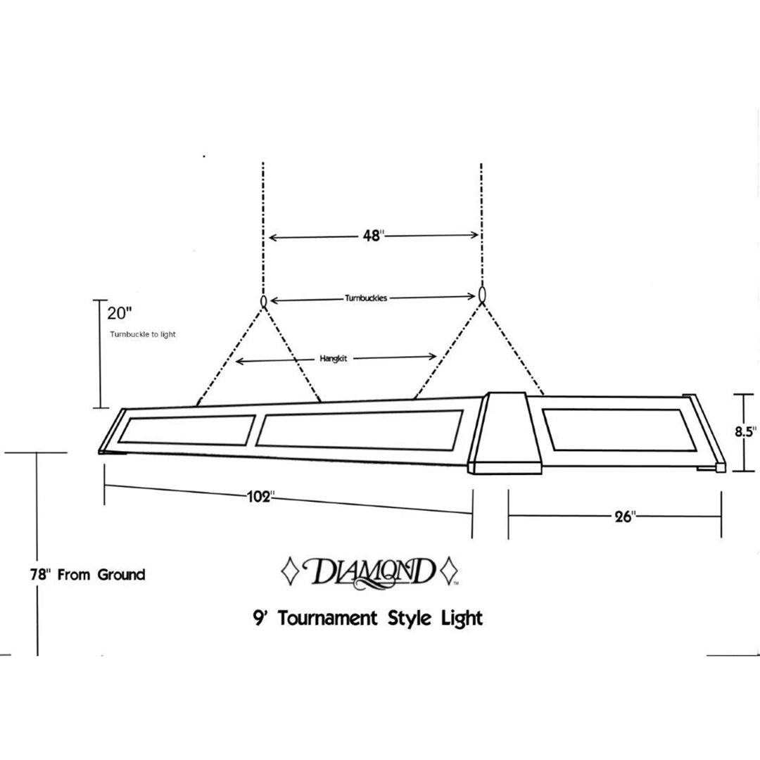 Diamond 9' Professional LED Panel Table Lights - Square Corners
